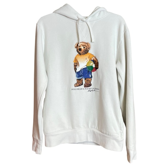 Ralph Lauren Polo Pullover Hoodie Polo Bear Beach Ball Cream small - Picture 1 of 16